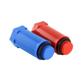 Комплект длинных полипропиленовых пробок с резьбой (красная + синяя)